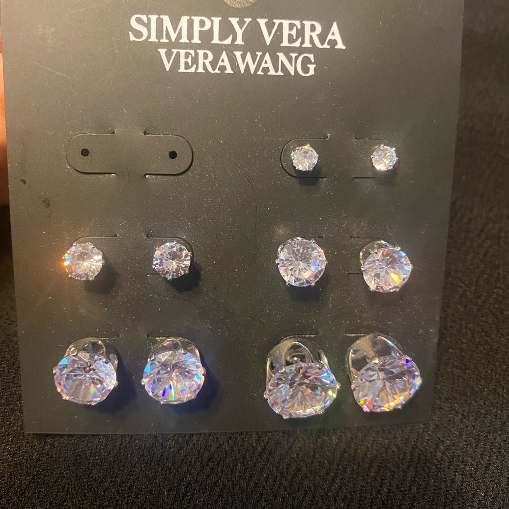Simply Vera Vera Wang Silver Crystal Earring Set
